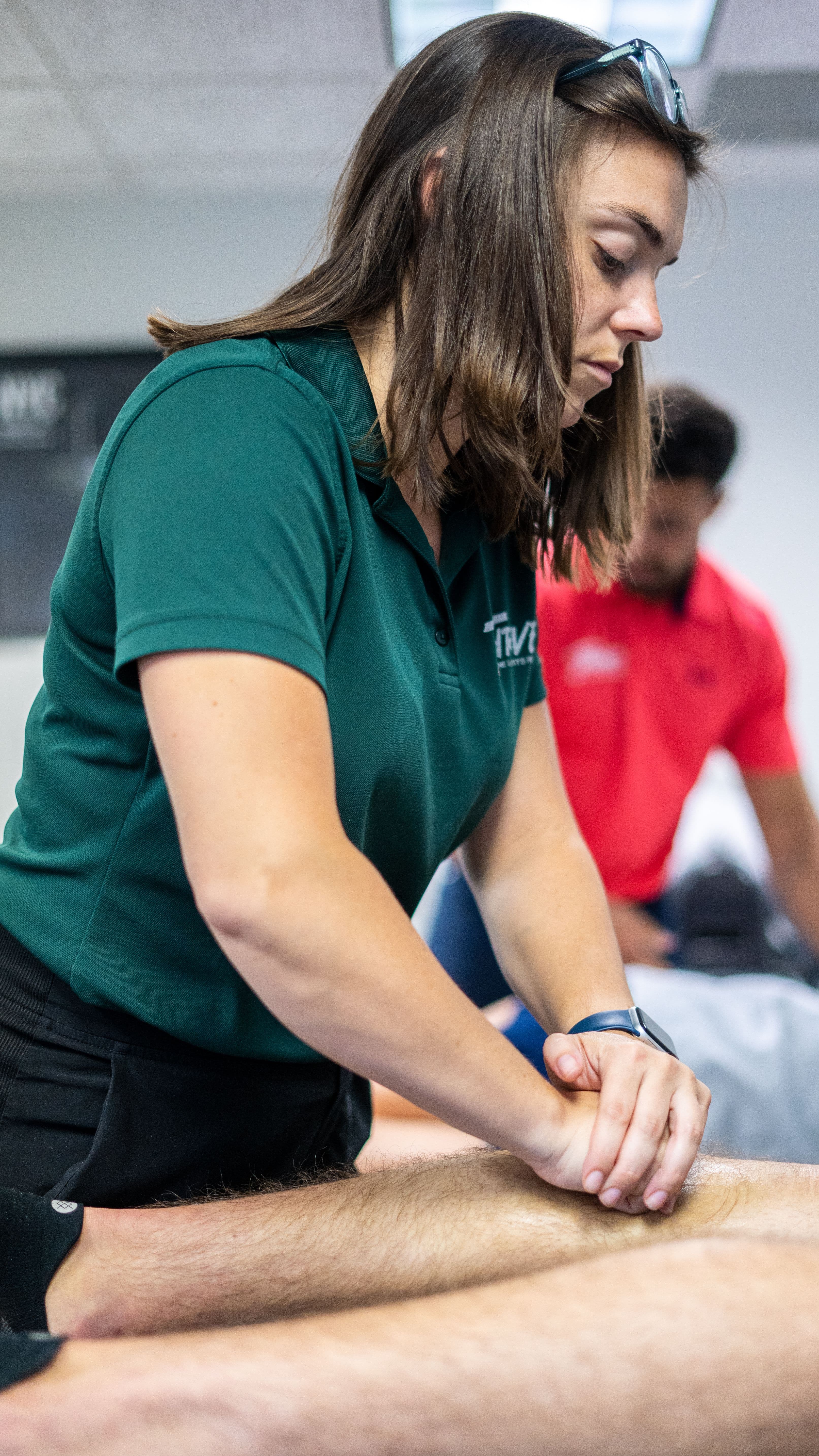 Shannon, our occupational therapist, performing an occupational therapy session